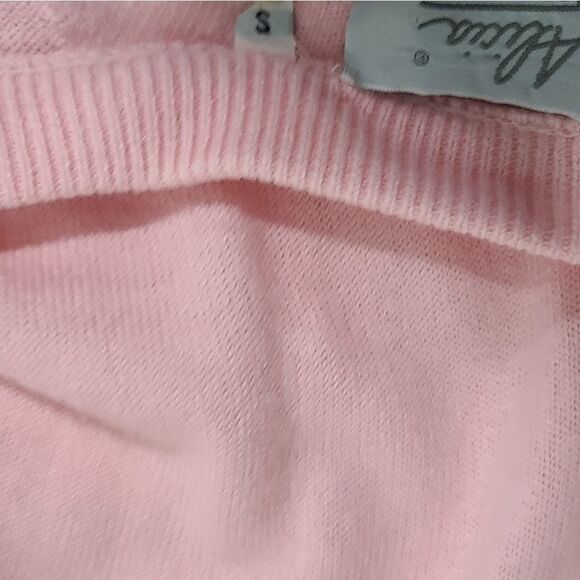 Alicia Vintage 1980s Pearl Button Pink Cardigan - Picture 7 of 13